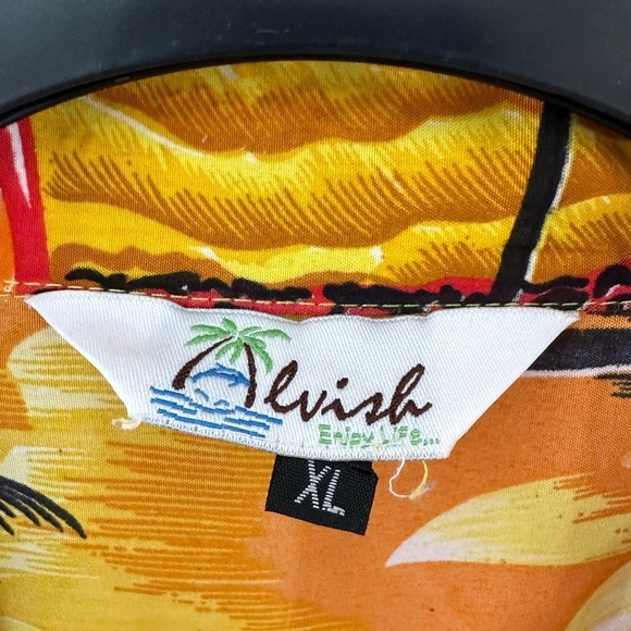 Alvish Men's Vintage Short Sleeve‎ Hawaiian Casual Button Down Shirt Size XL - Picture 4 of 4